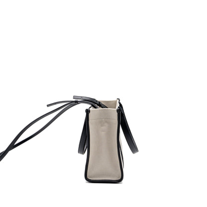 Balenciaga Small Tote Bag Canvas/ Leather Black/White GHW
