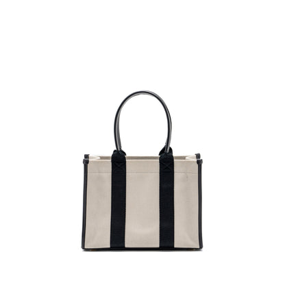 Balenciaga Small Tote Bag Canvas/ Leather Black/White GHW