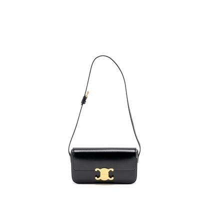 Celine triomphe shoulder bag calfskin black GHW