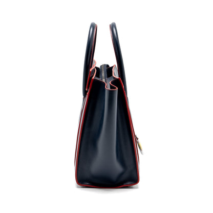 Celine Luggage Tote Bag Calfskin Blue/Red SHW