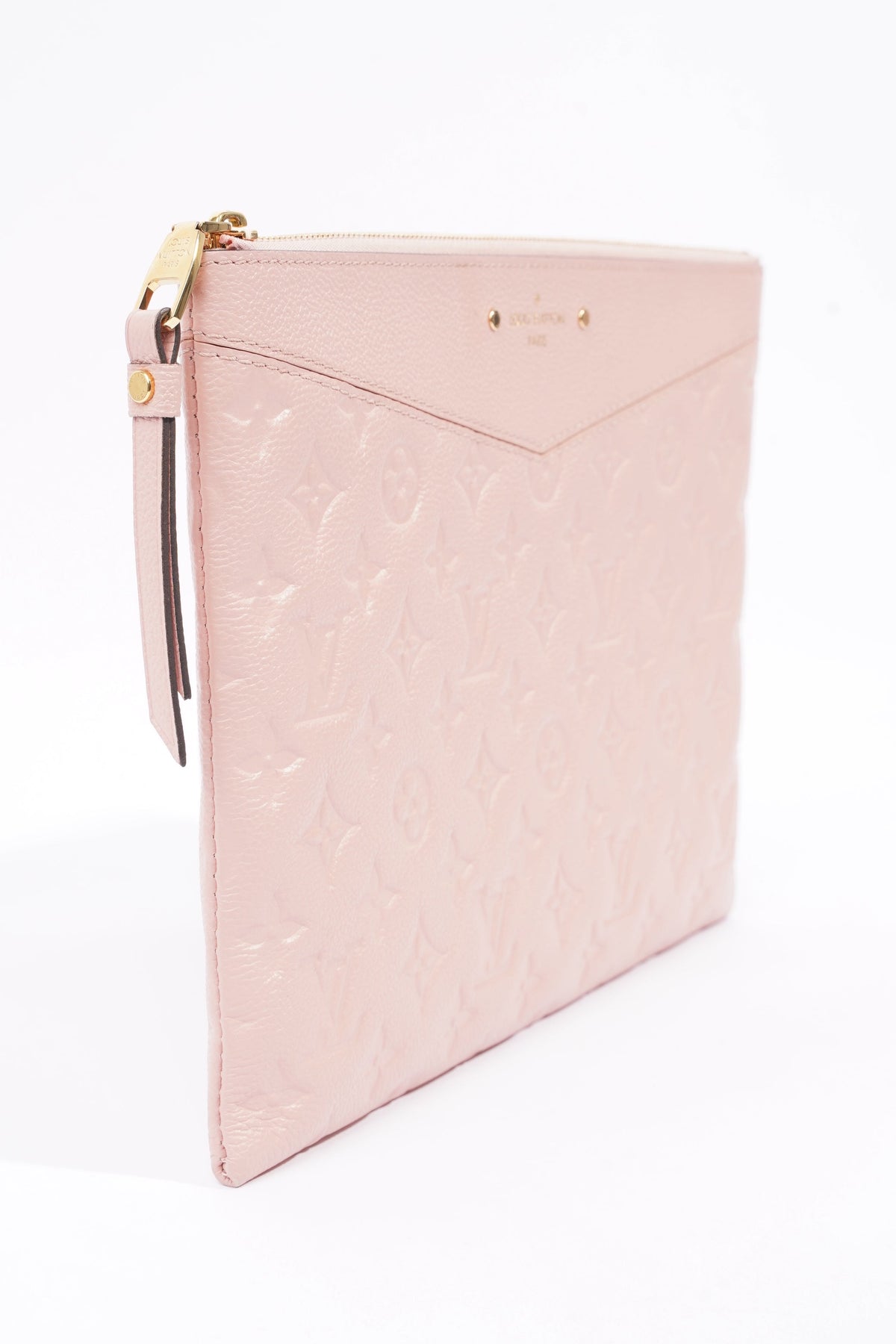 Louis Vuitton Womens Daily Pouch Pink Empreinte Leather