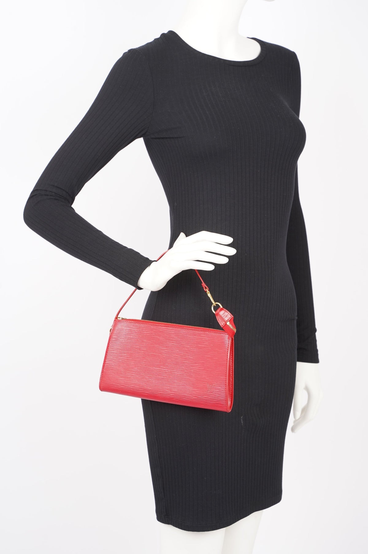 Louis Vuitton Womens Pochette Red Epi Leather