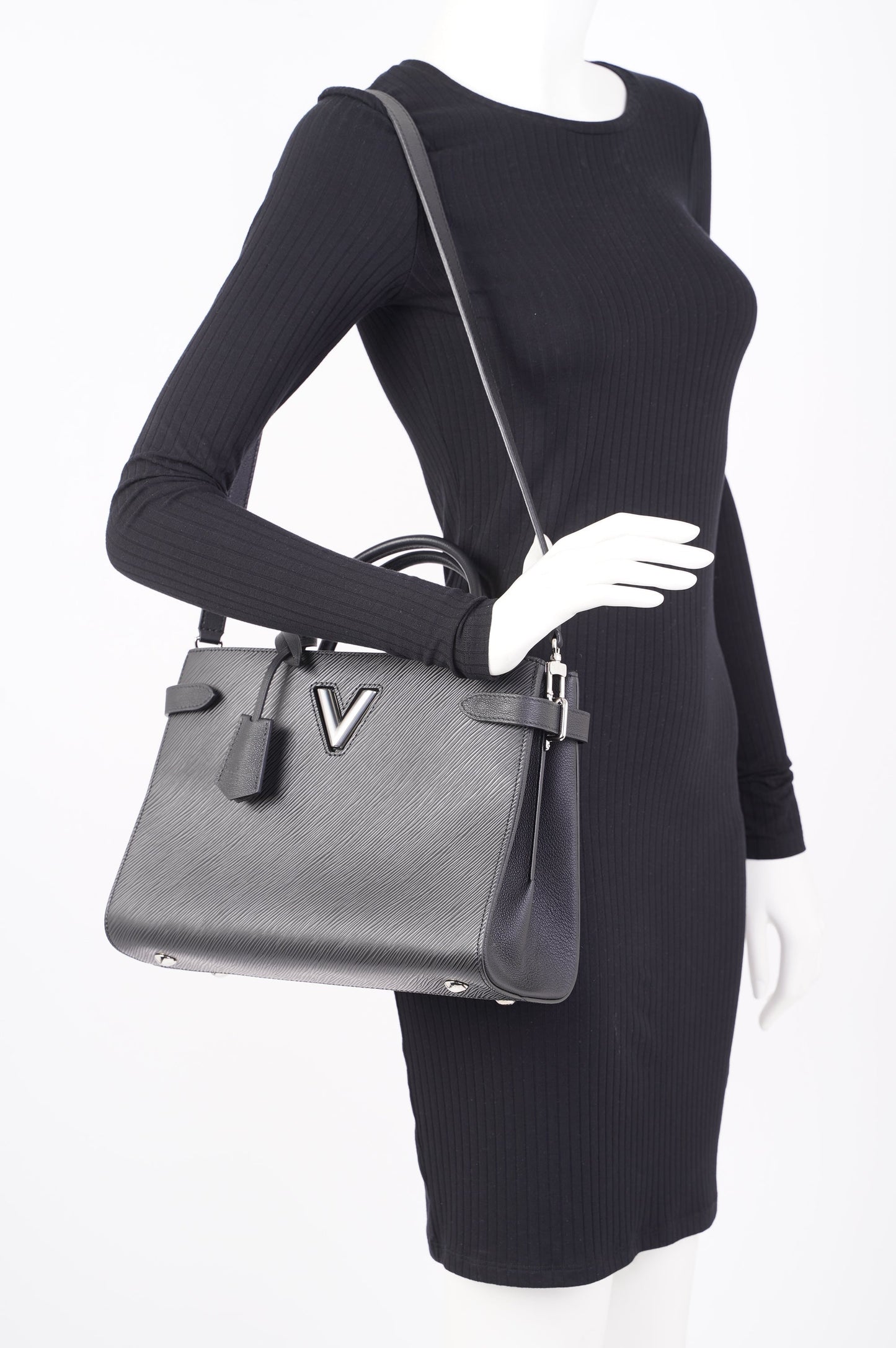 Louis Vuitton Twist Tote Bag Black Epi Leather