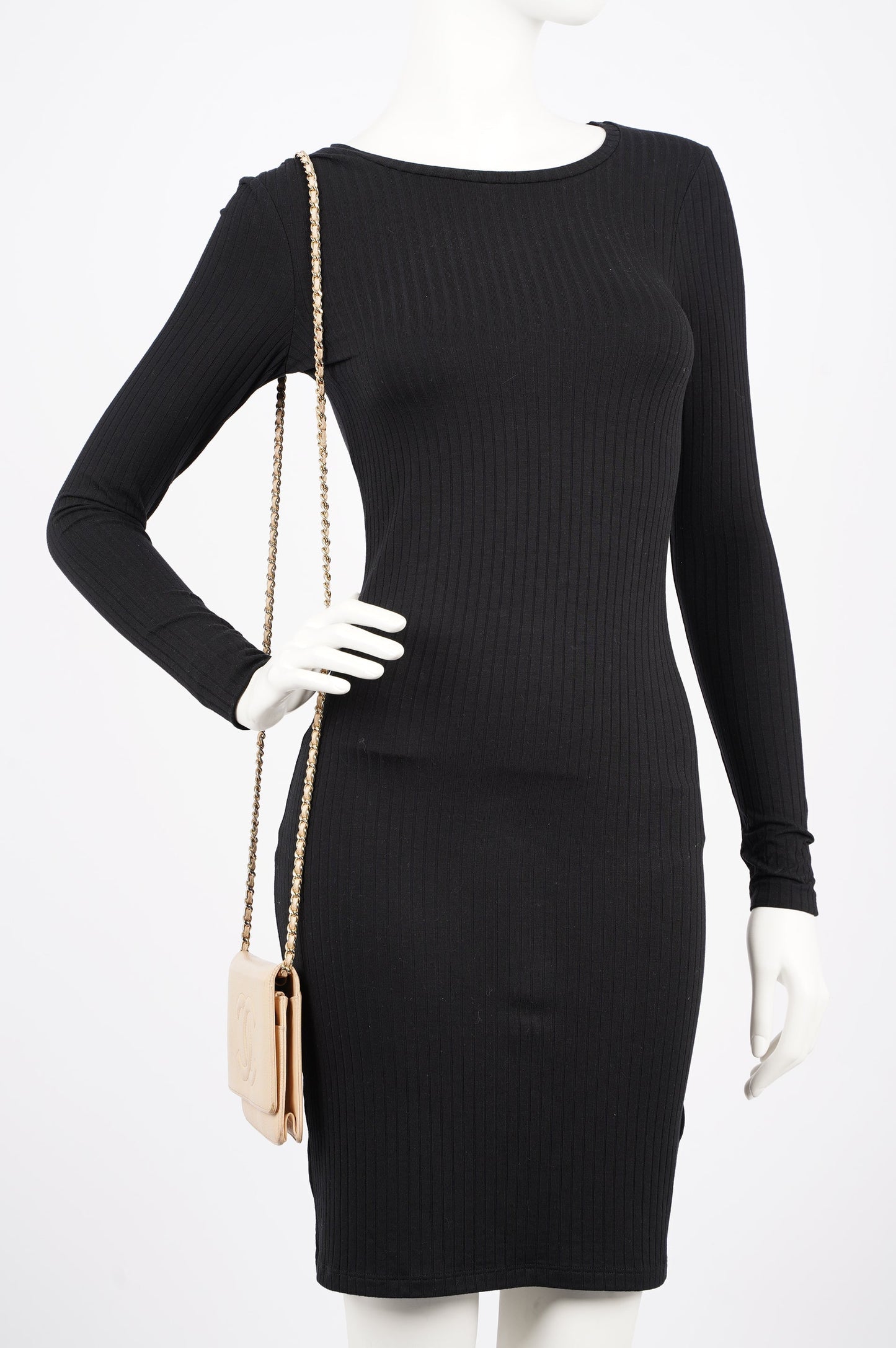 Chanel Womens Timeless Wallet On Chain Beige Caviar