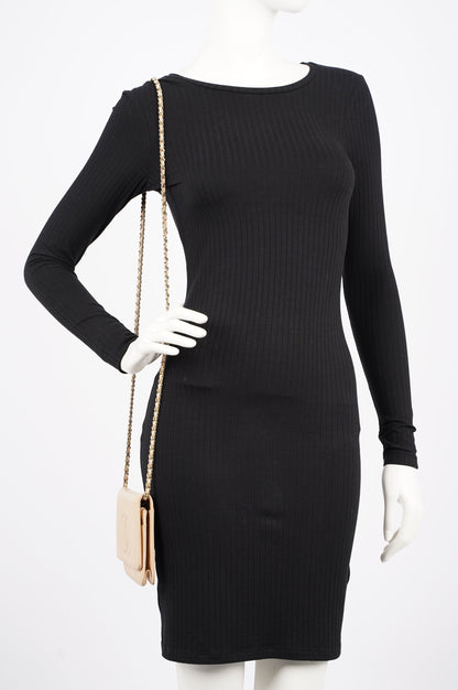 Chanel Womens Timeless Wallet On Chain Beige Caviar