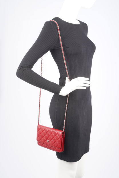 Chanel Womens Wallet On Chain Burgundy