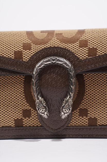 Gucci Womens Dionysus Jumbo GG Bag Brown Canvas Super Mini