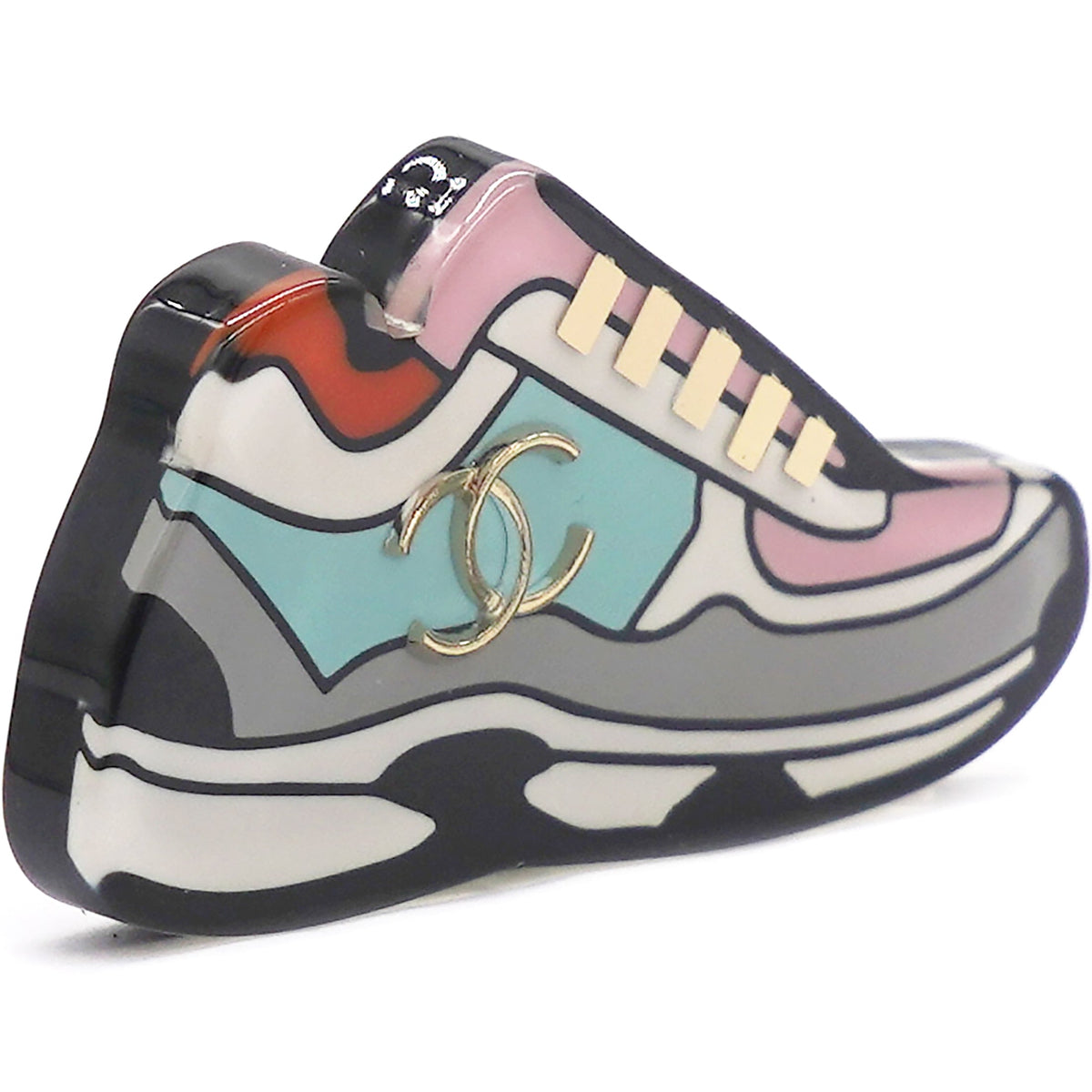 Resin Icon Sneaker Brooch Multicolor