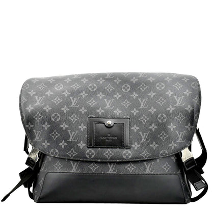 Louis Vuitton Voyager MM Monogram Eclipse Messenger Bag Black