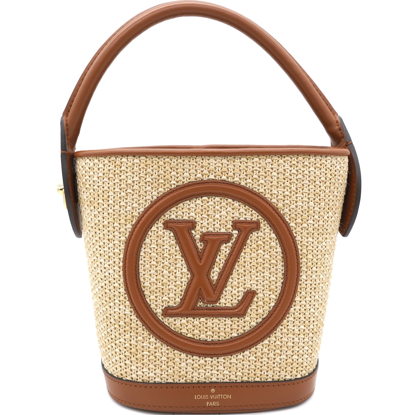 Louis-vuitton Petit bucket bag Raffia Beige