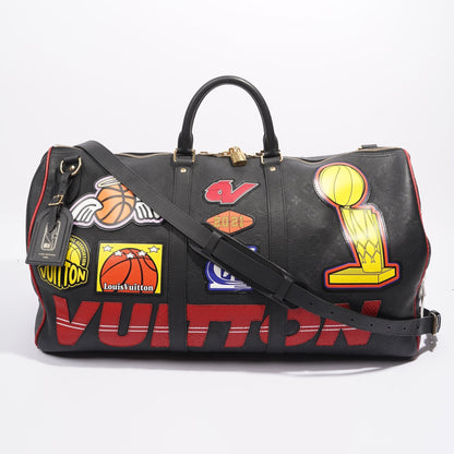Louis Vuitton NBA S1 Black Keepall Bag Black Leather 50