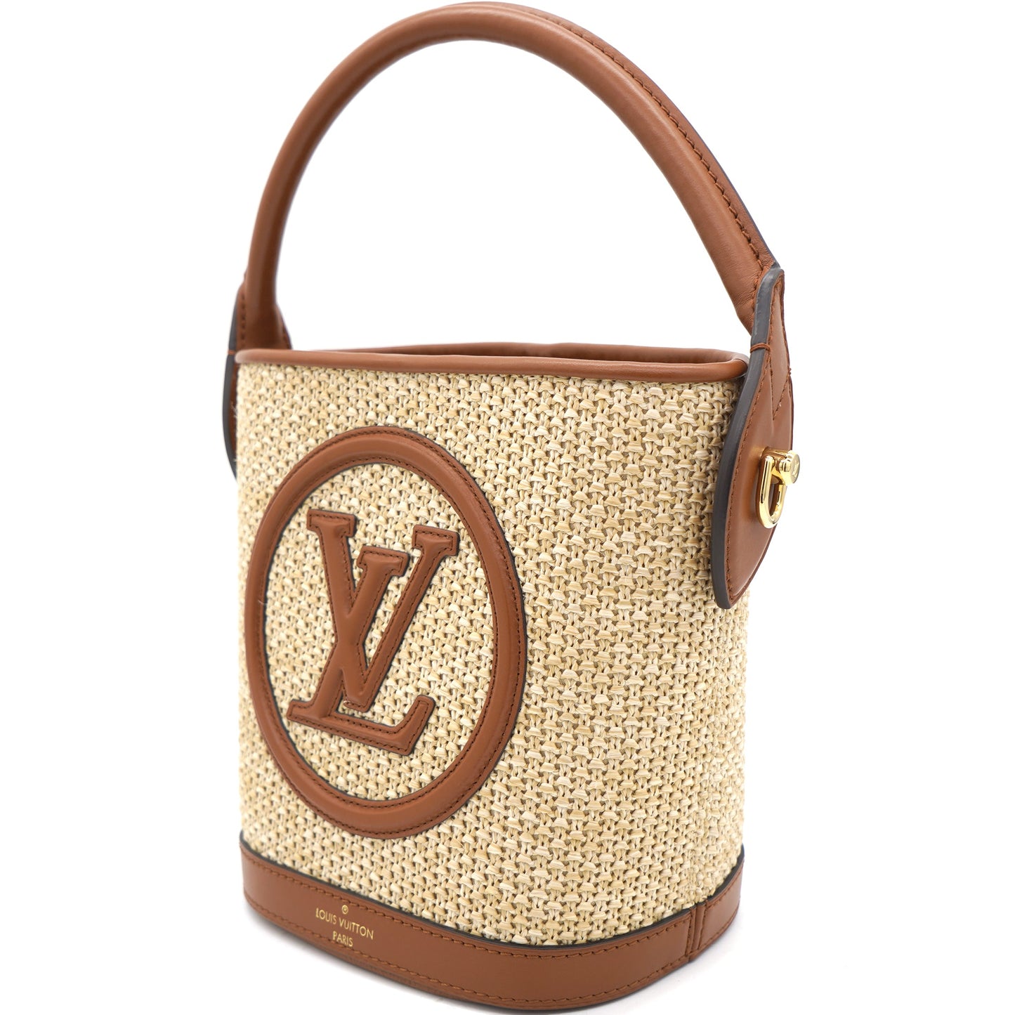 Louis-vuitton Petit bucket bag Raffia Beige