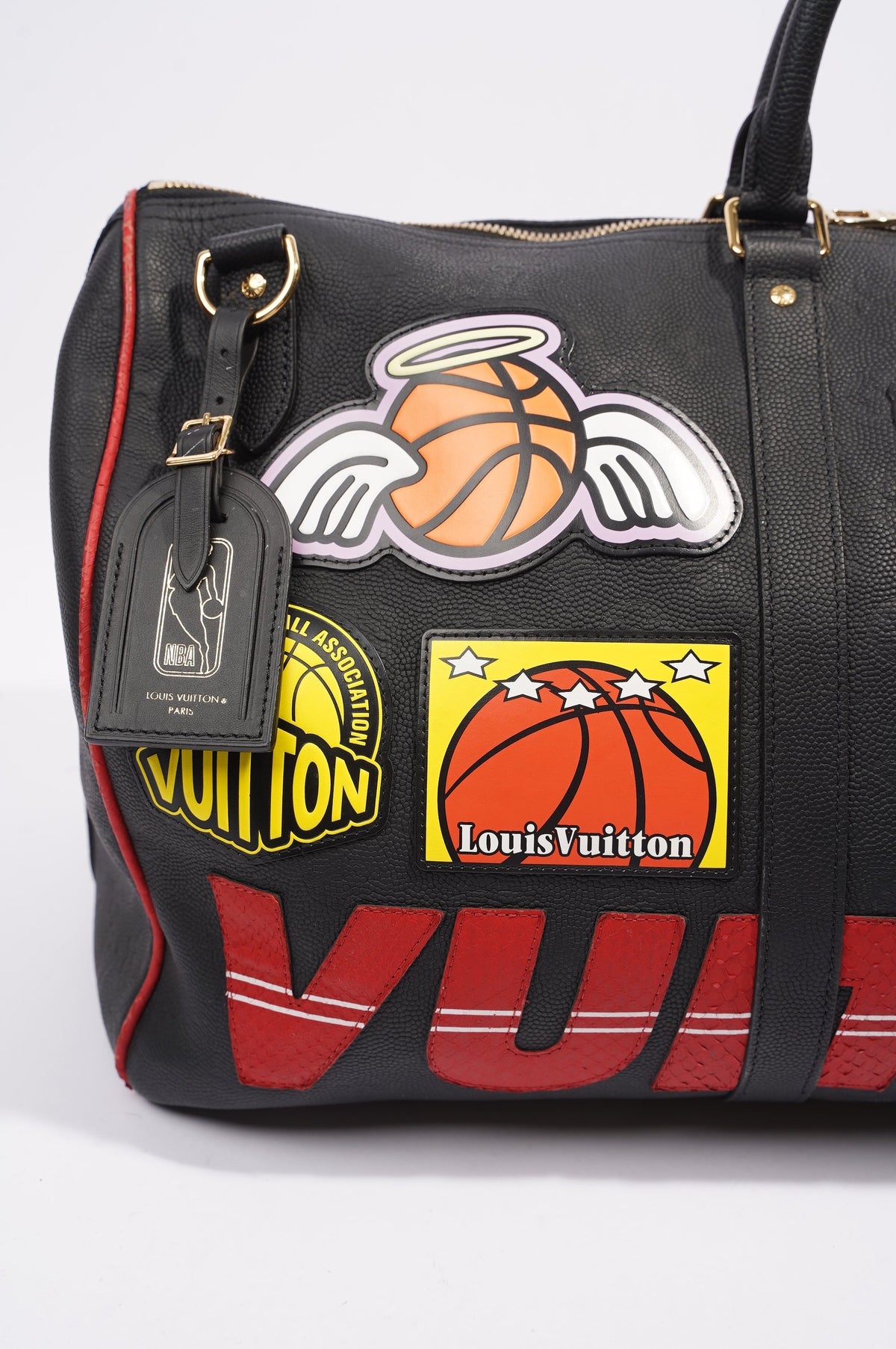 Louis Vuitton NBA S1 Black Keepall Bag Black Leather 50
