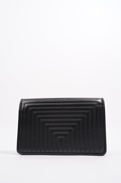 Fendi Womens Dotcom Quilted Wallet On Chain Black