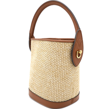Louis-vuitton Petit bucket bag Raffia Beige