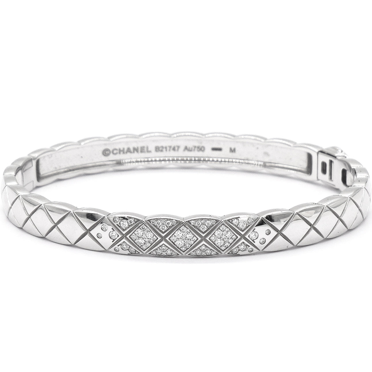 Coco Crush 18K White Gold Diamond Band Bangle