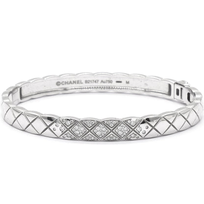 Coco Crush 18K White Gold Diamond Band Bangle