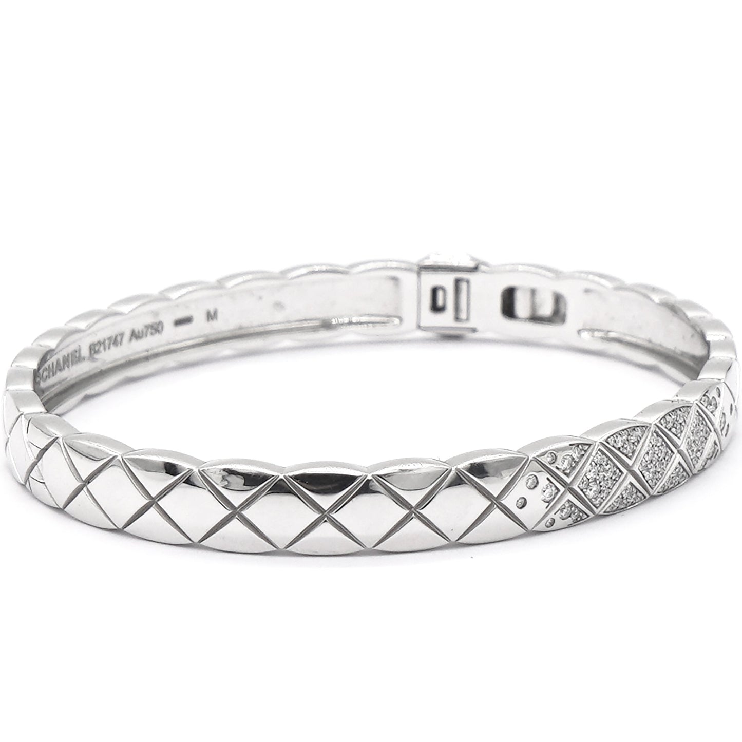 Coco Crush 18K White Gold Diamond Band Bangle