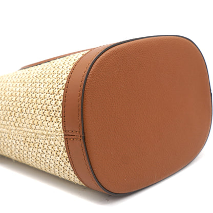Louis-vuitton Petit bucket bag Raffia Beige