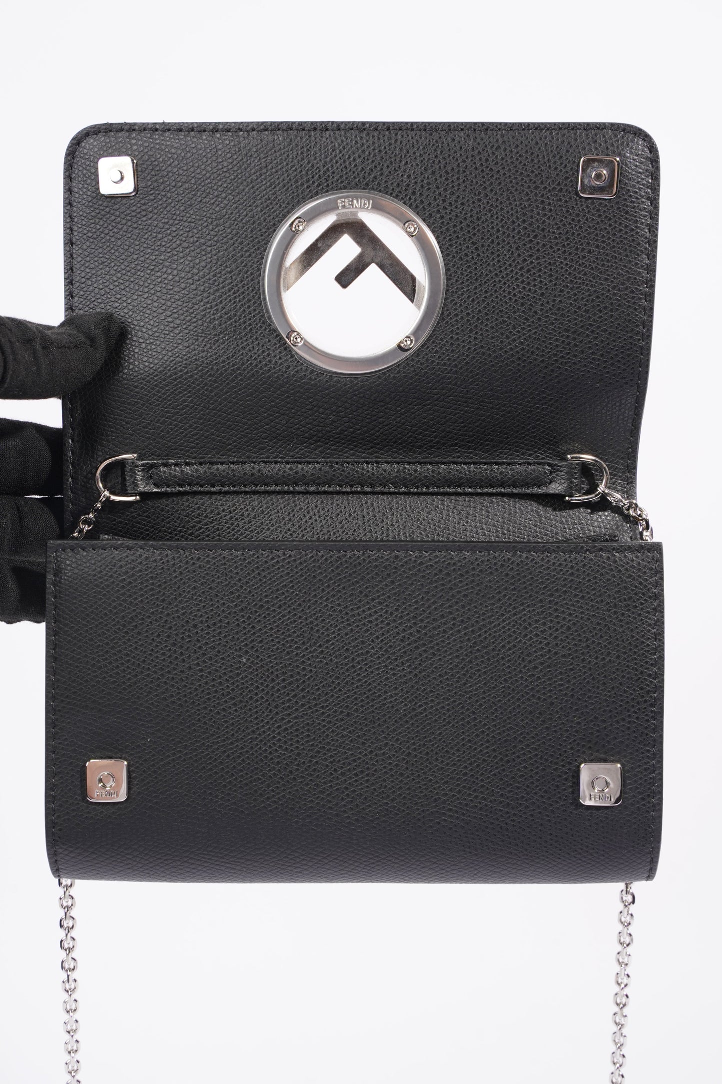 Fendi F is Fendi Wallet on Chain Black Leather OS