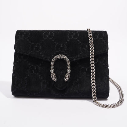 Gucci Dionysus GG Chain Wallet Black Velvet