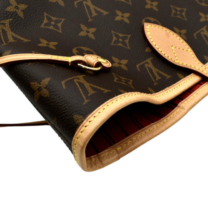 Louis Vuitton Neverfull MM Monogram Canvas Tote Bag Brown