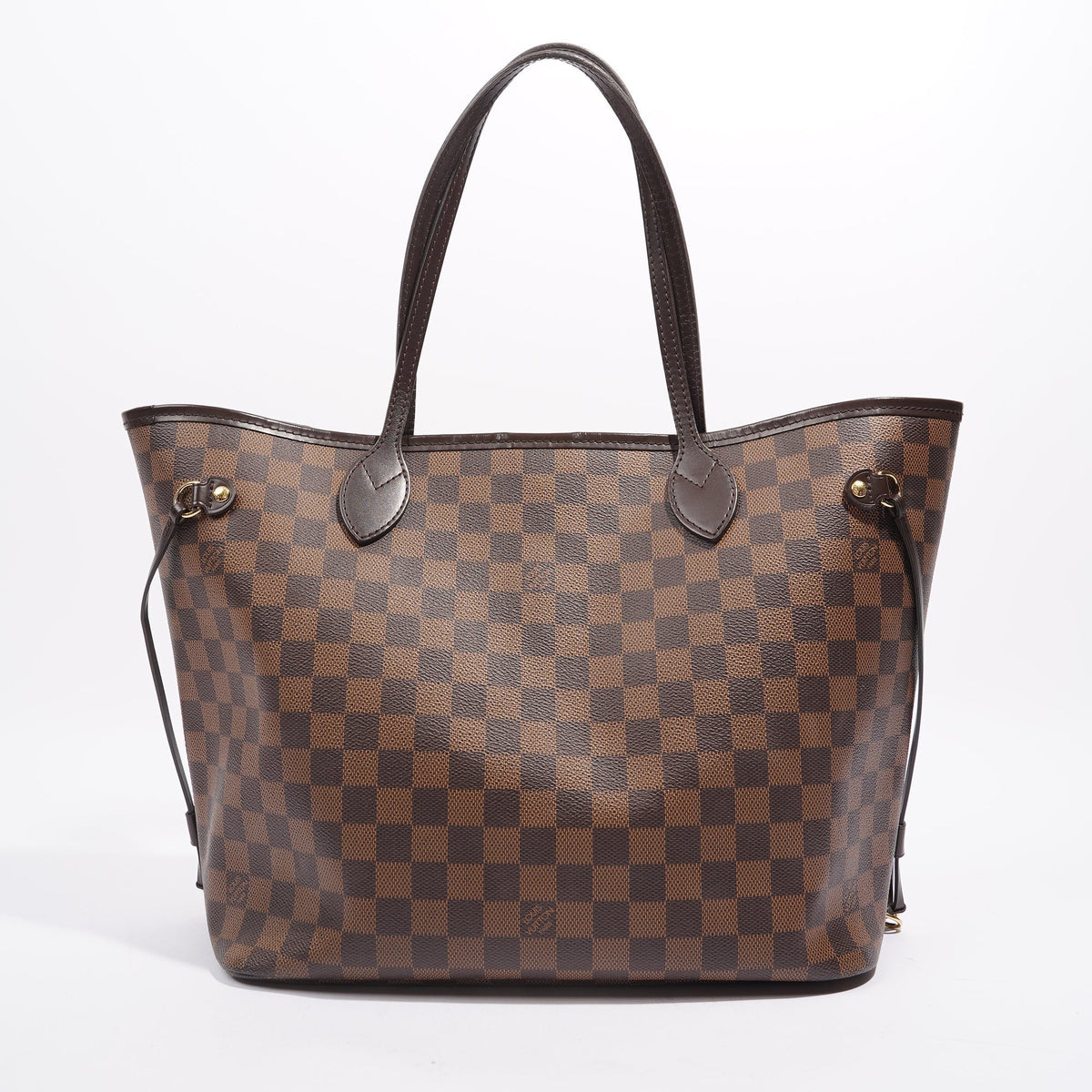 Louis Vuitton Womens Neverfull Bag Damier Ebene Canvas MM