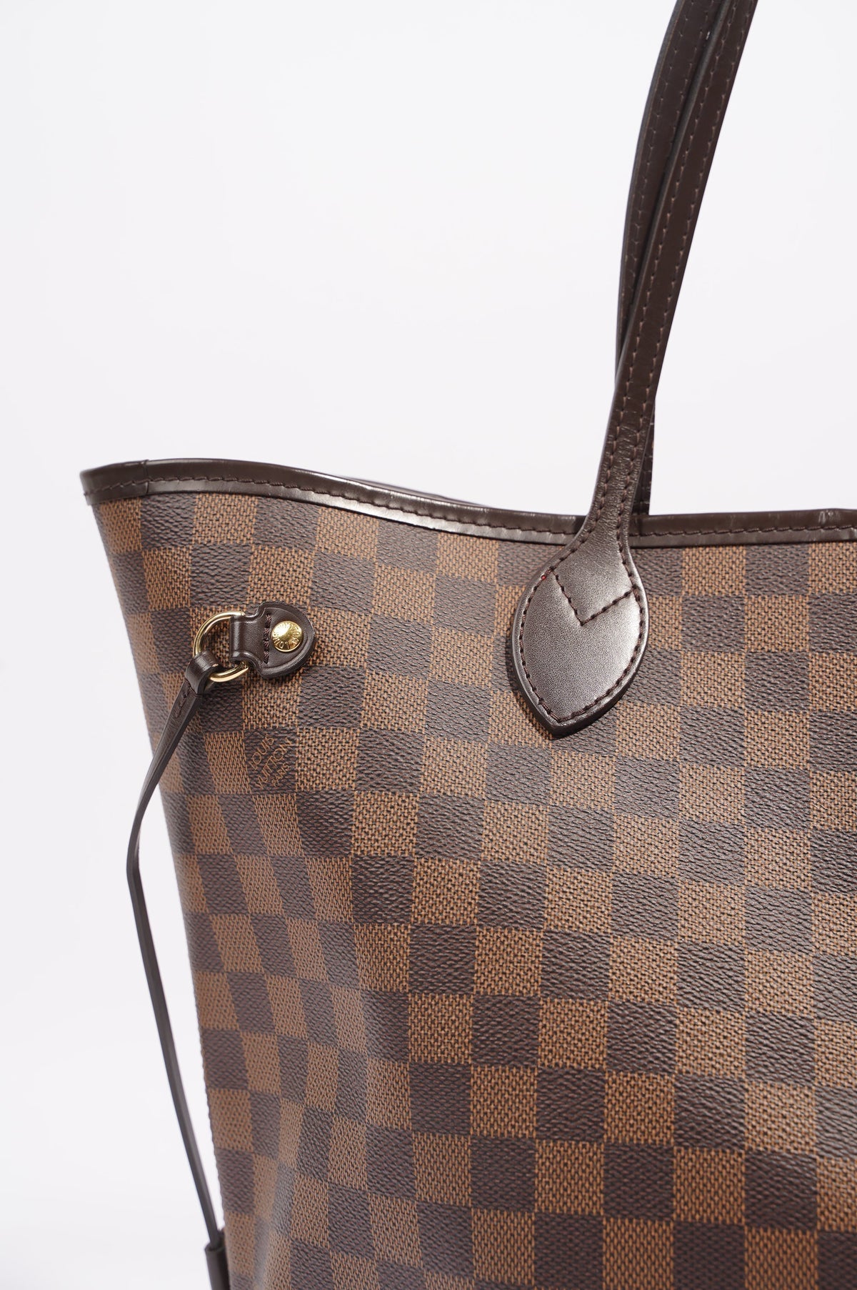 Louis Vuitton Womens Neverfull Bag Damier Ebene Canvas MM