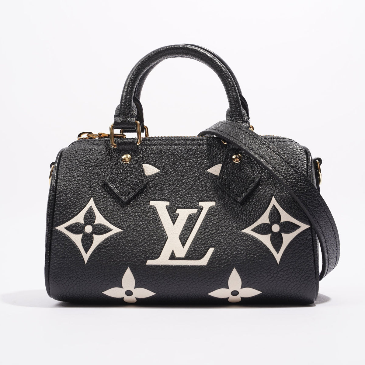 Louis Vuitton Womens Speedy Bandouliere Bag Monogram Empreinte Leather Nano