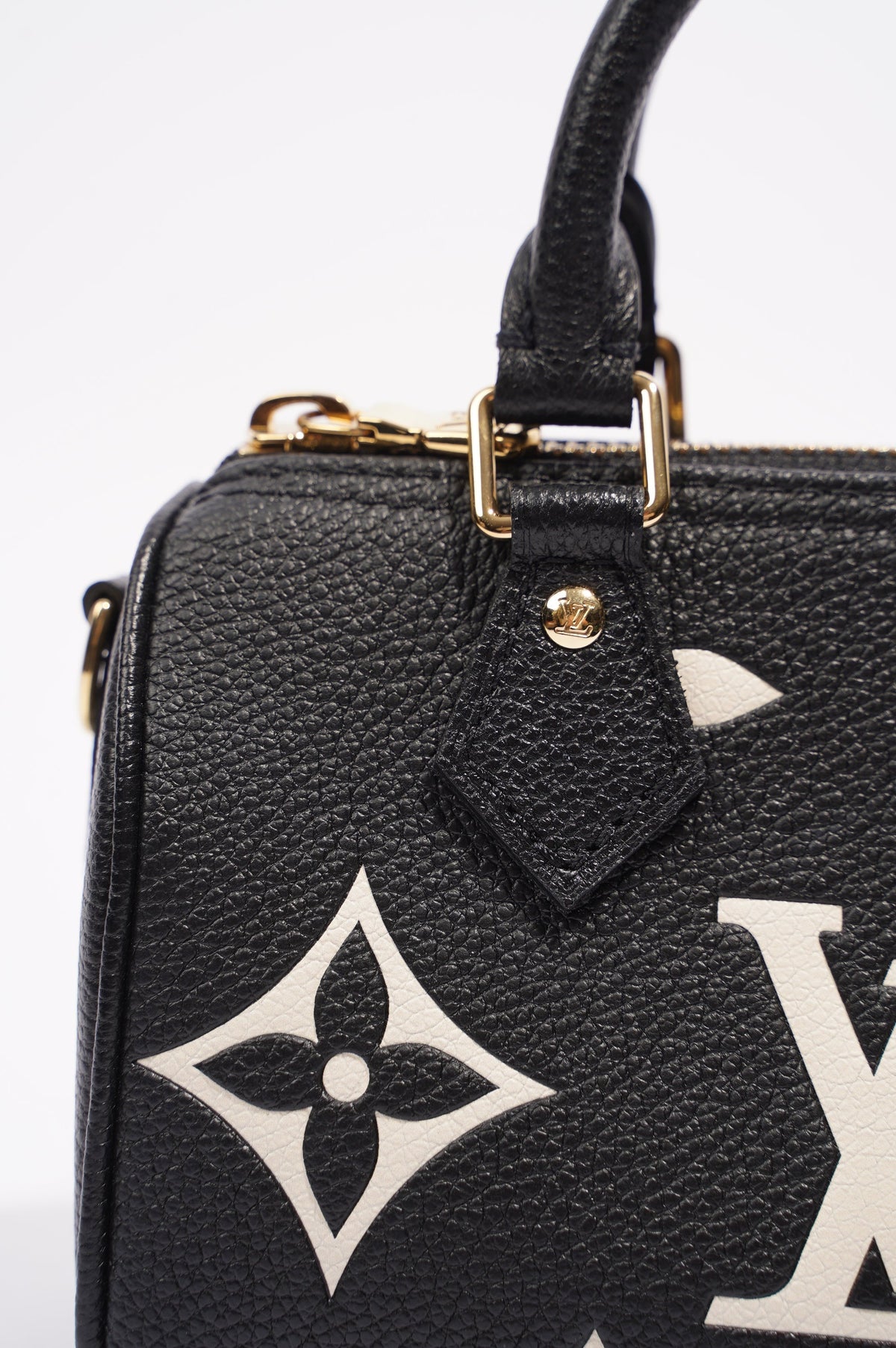 Louis Vuitton Womens Speedy Bandouliere Bag Monogram Empreinte Leather Nano
