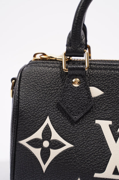 Louis Vuitton Womens Speedy Bandouliere Bag Monogram Empreinte Leather Nano