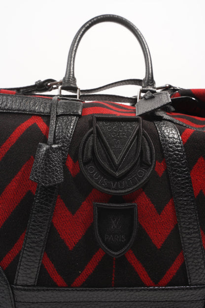 Louis Vuitton Womens Grimaud Vail Blanket Weekend Bag Black Red