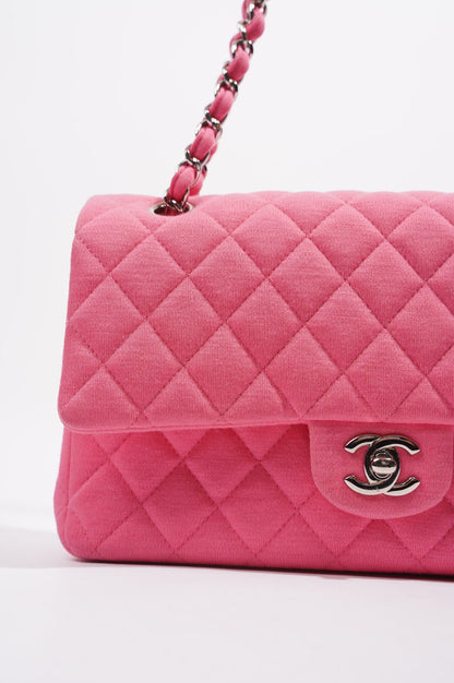 Pink Fabric Double Medium Flap Bag