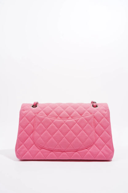 Pink Fabric Double Medium Flap Bag