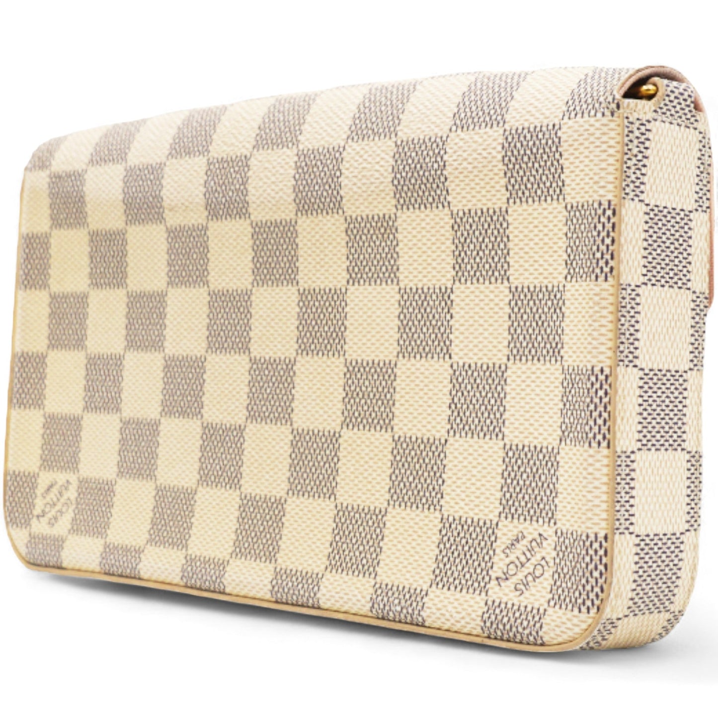 Louis-vuitton Damier Azur Pochette Felicie Chain Wallet Rose Ballerine