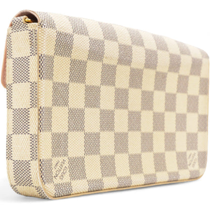 Louis-vuitton Damier Azur Pochette Felicie Chain Wallet Rose Ballerine