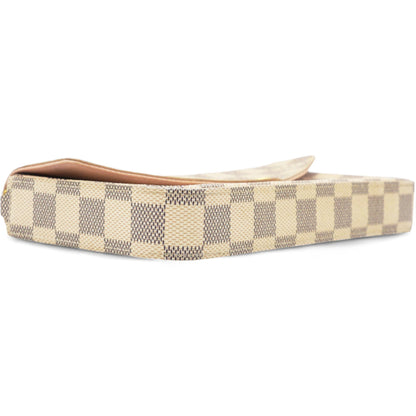 Louis-vuitton Damier Azur Pochette Felicie Chain Wallet Rose Ballerine