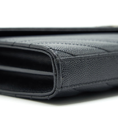Saint Laurent Envelope Chain Wallet Black with SHW