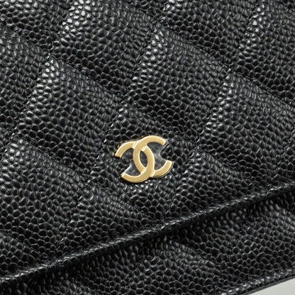 Chanel Classic Wallet on Chain Caviar Black GHW (Microchip)