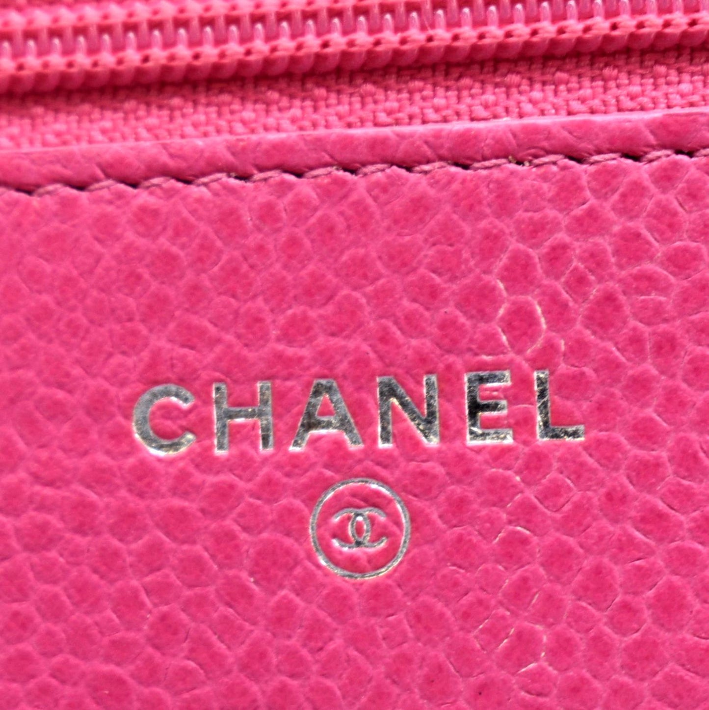 CHANEL WOC Quilted Caviar Leather Crossbody Wallet Pink