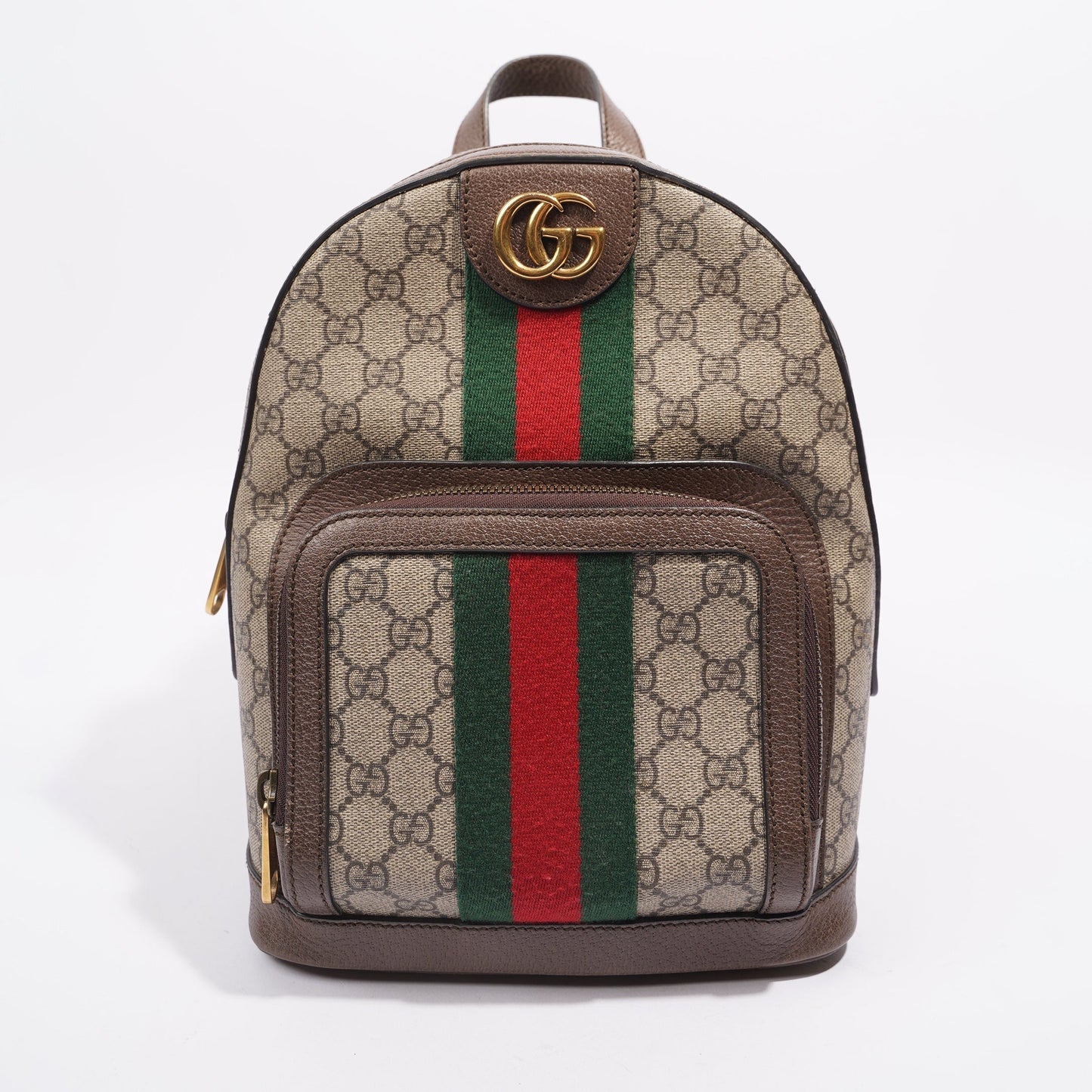 Gucci Womens Ophidia GG Backpack Brown Canvas Small