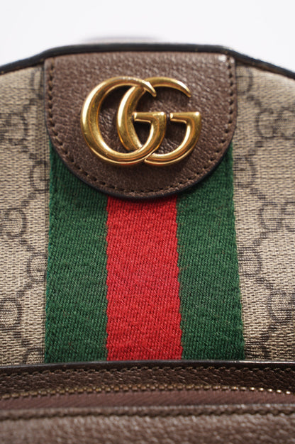 Gucci Womens Ophidia GG Backpack Brown Canvas Small