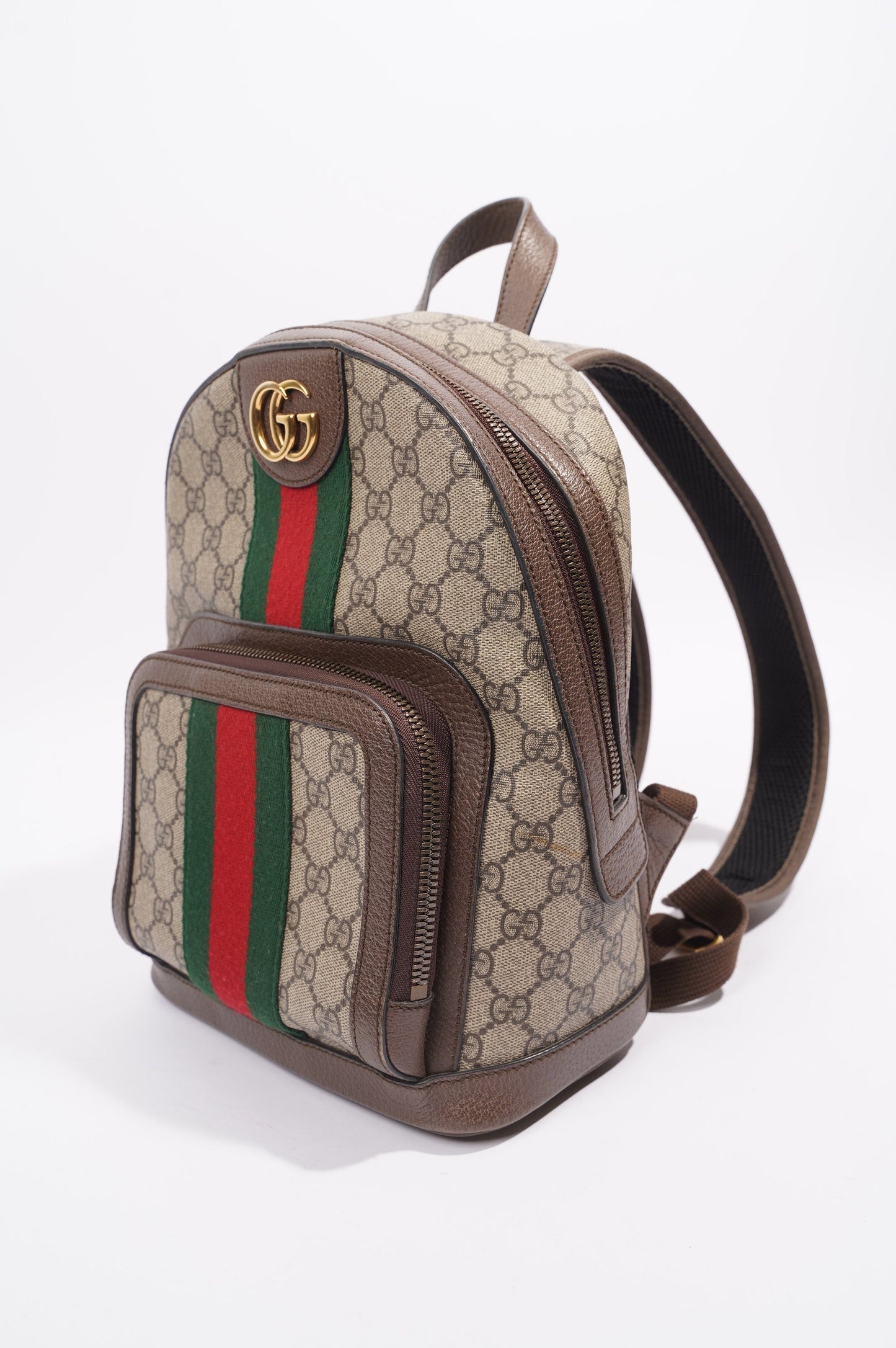 Gucci Womens Ophidia GG Backpack Brown Canvas Small