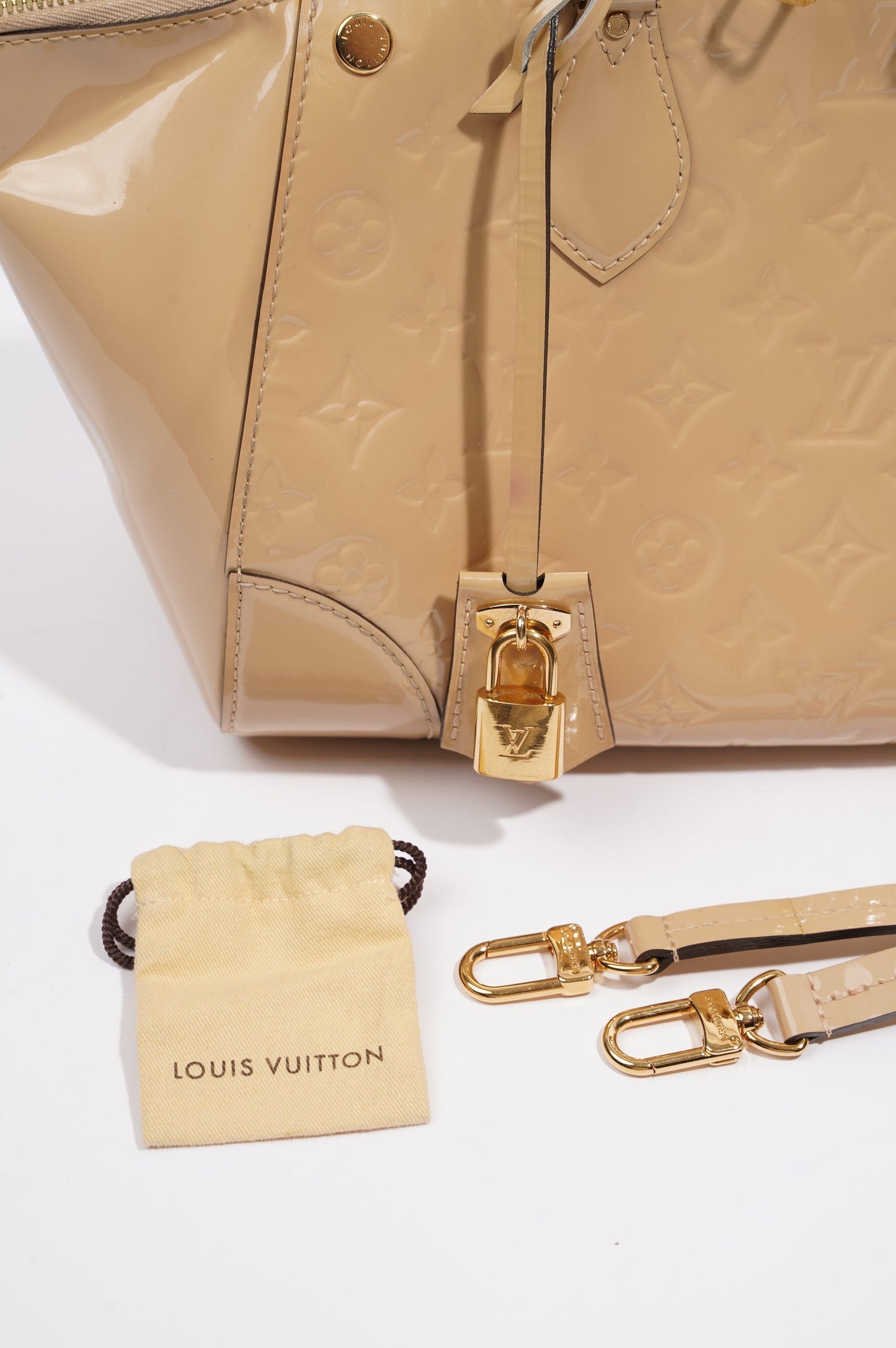 Louis Vuitton Santa Monica Bag Beige Vernis Leather