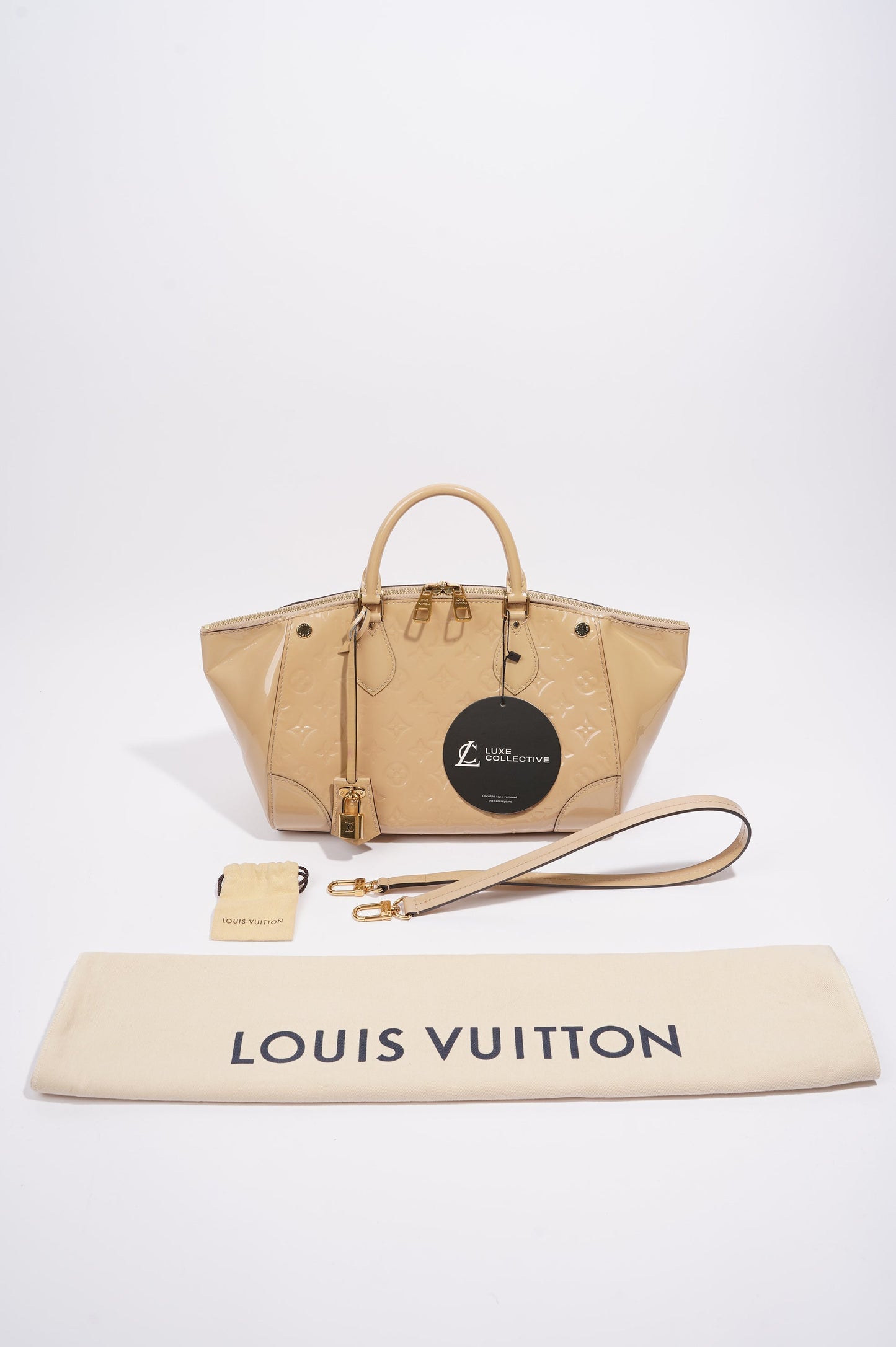 Louis Vuitton Santa Monica Bag Beige Vernis Leather