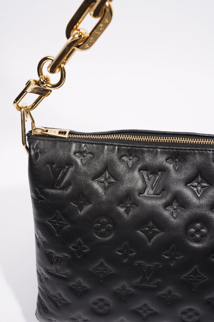 Louis Vuitton Womens Coussin MM Black Lambskin