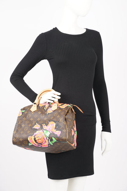 Louis Vuitton Womens Stephen Sprouse Speedy Monogram Roses 30