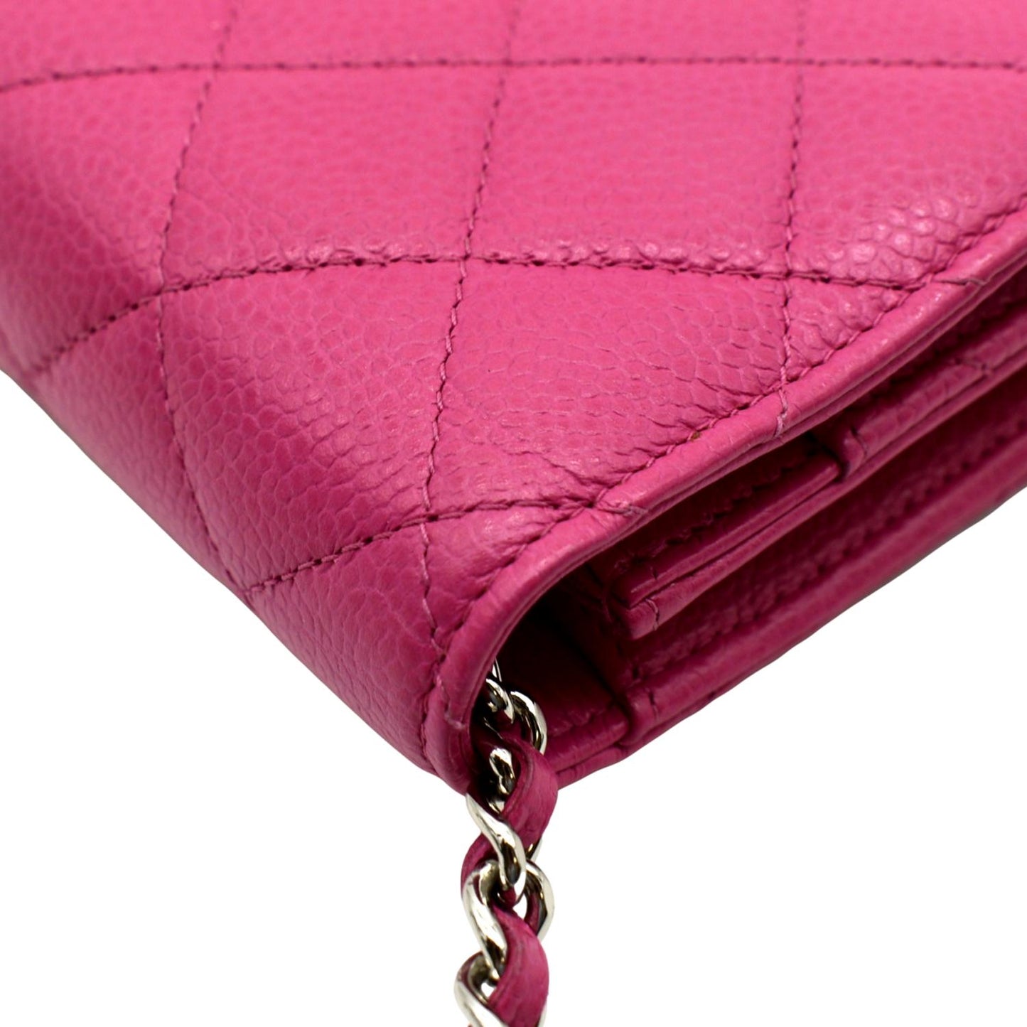 CHANEL WOC Quilted Caviar Leather Crossbody Wallet Pink