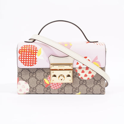Gucci Womens Les Pommes Padlock Bag Multicoloured Canvas Mini