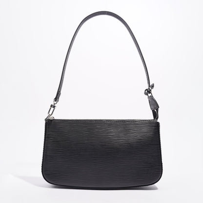 Louis Vuitton Womens Pochette Accessoires Black Epi Leather